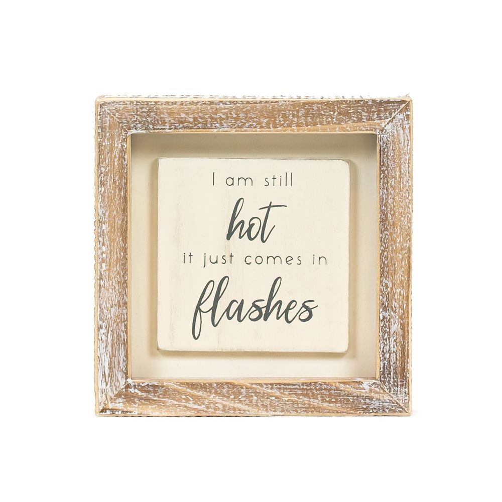 5x5x1.5 wood frame sign (HOT) wh/gy
