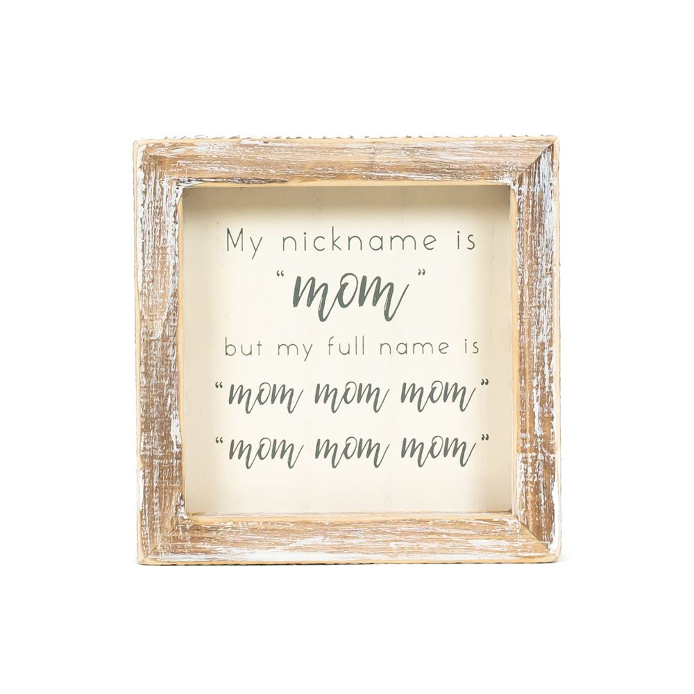 5x5x1.5 wood frame sign (NICKNAME) wh/gy