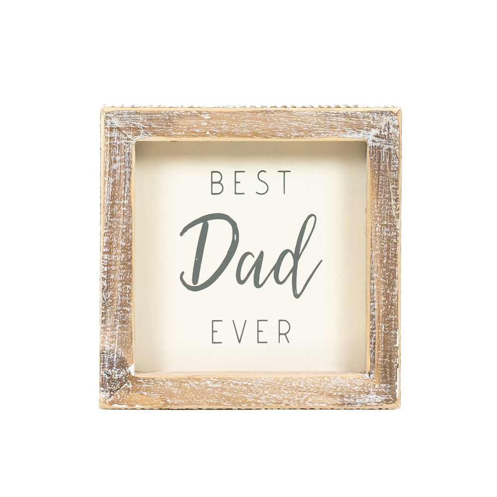 5x5x1.5 wood frame sign (DAD) wh/g
