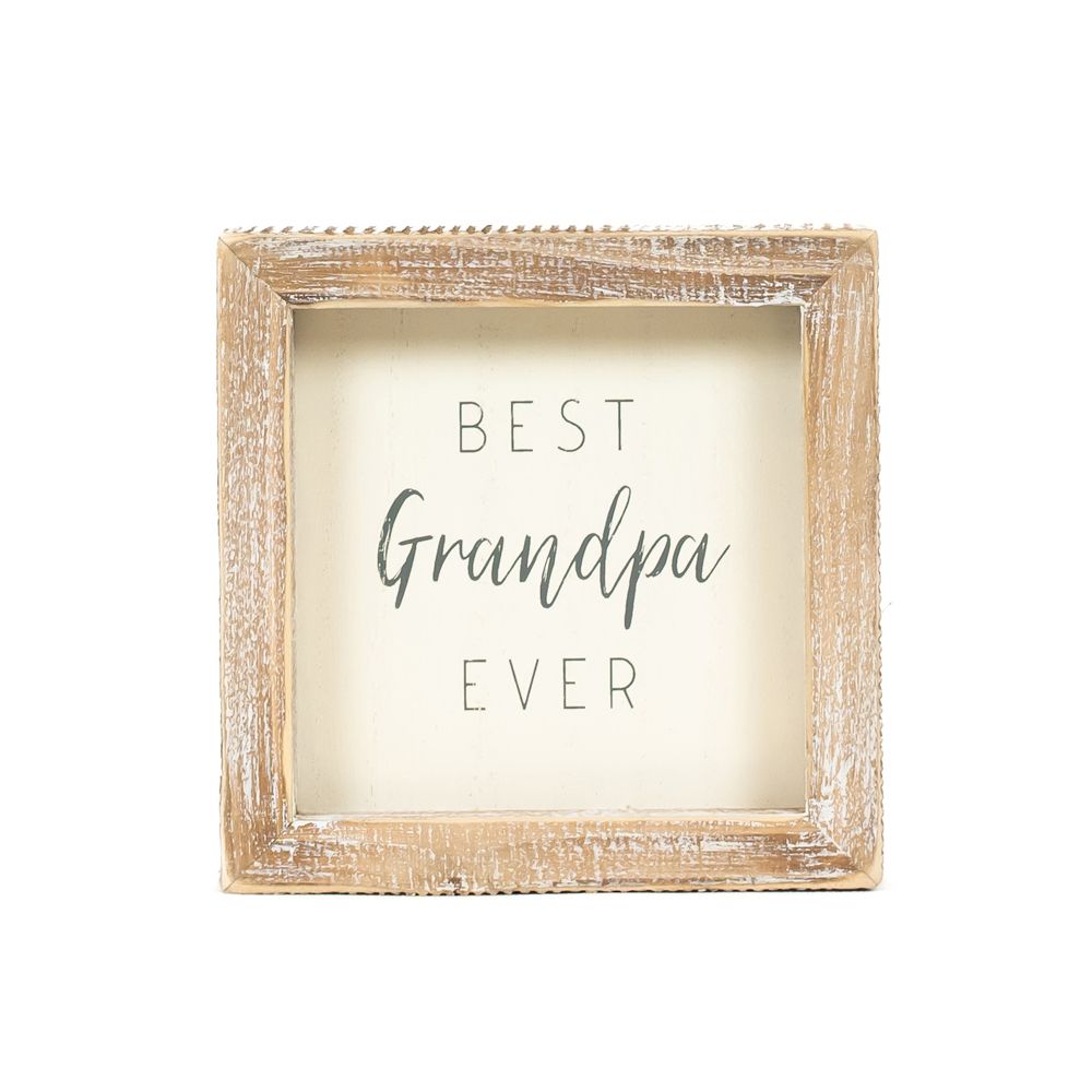 5x5x1.5 wood frame sign (GRANDPA) wh/gy