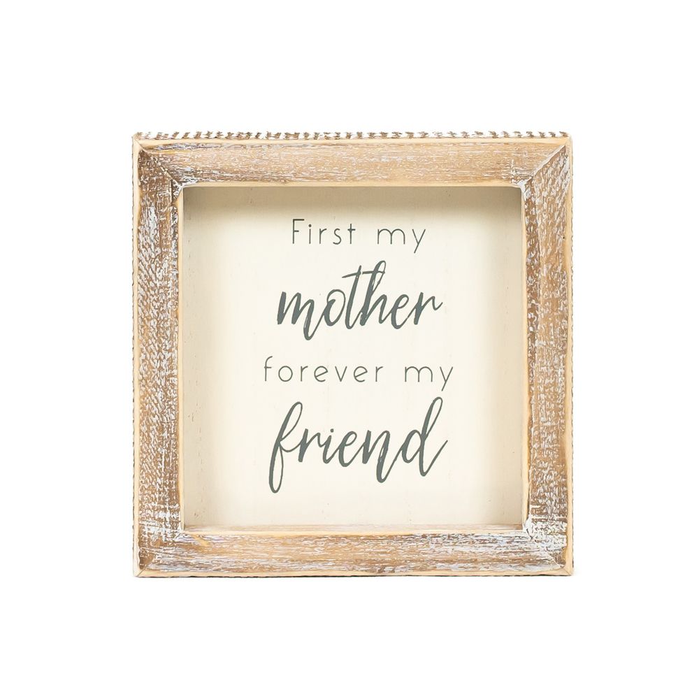 5x5x1.5 wood frame sign (FRIEND) wh/gy