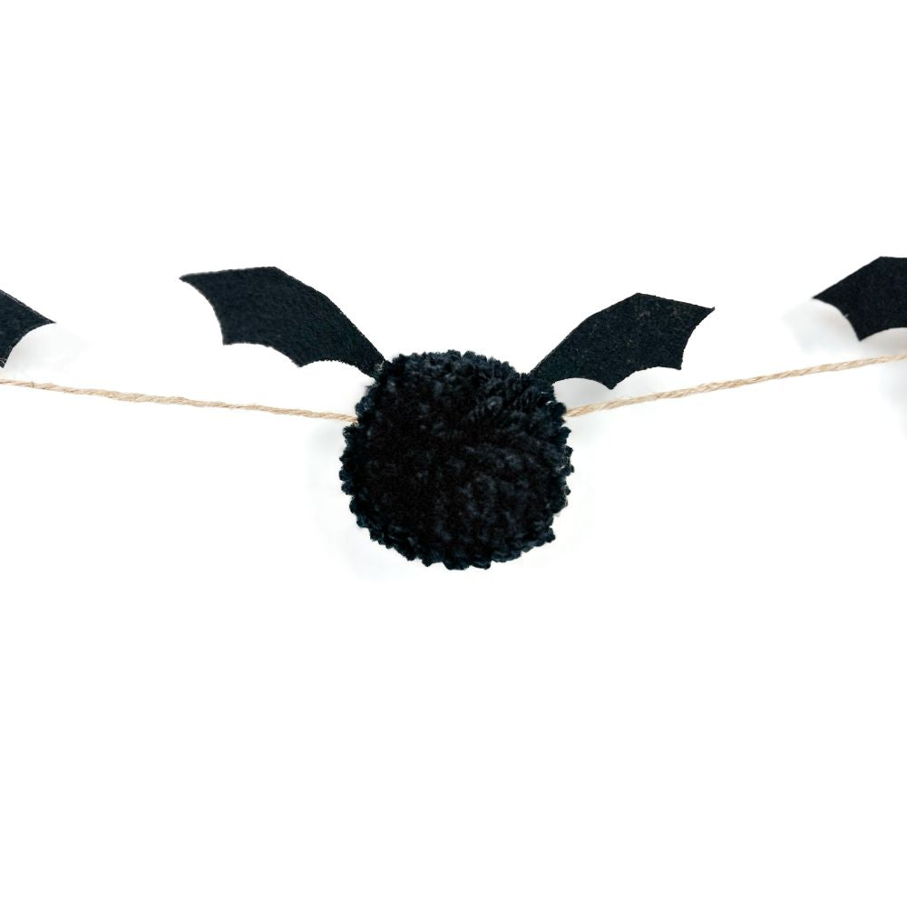 5ft Pom Pom Bat Garland - Black