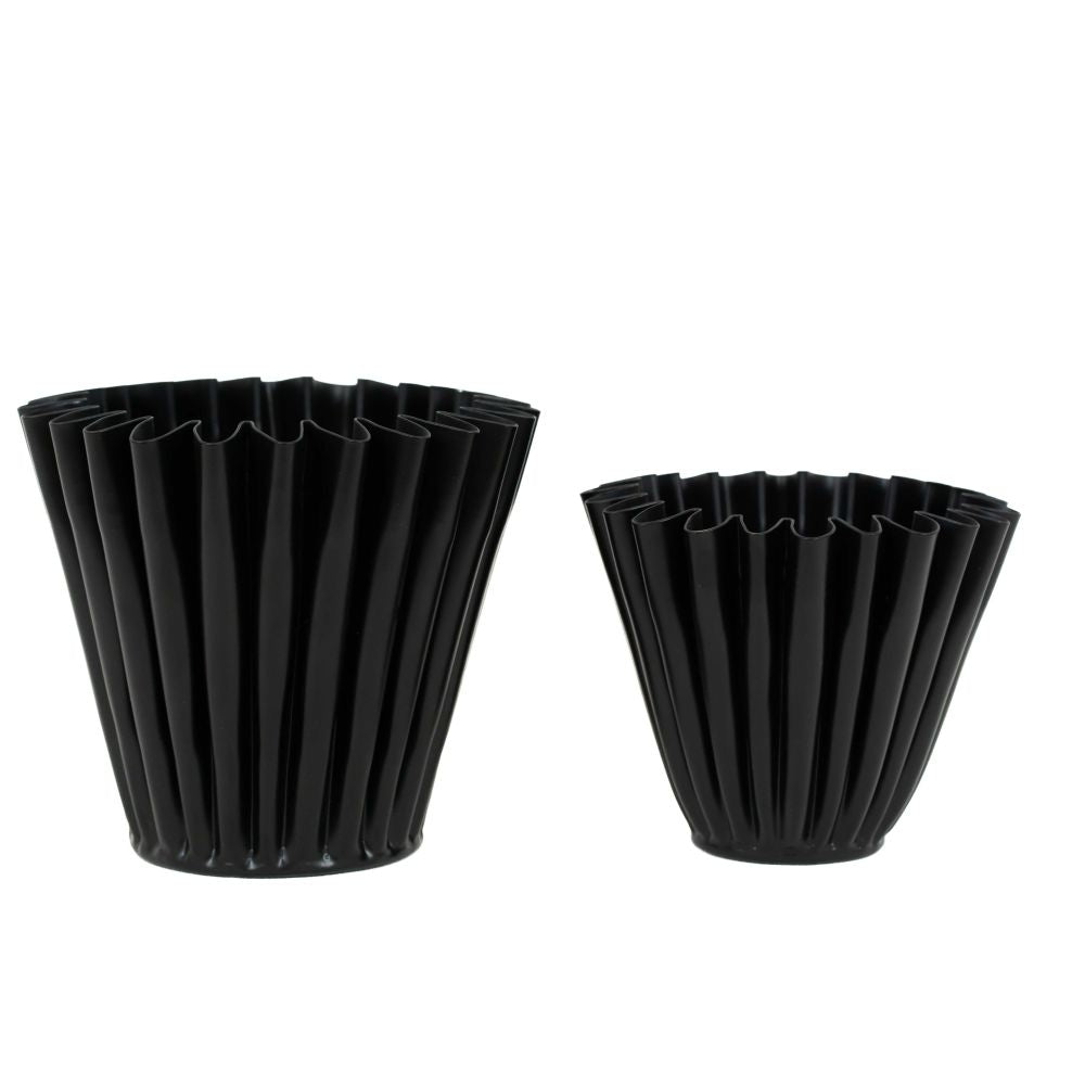 6x5x6, 5x4x5 iron nested curve votive s/2 (LARGE/SMALL) black