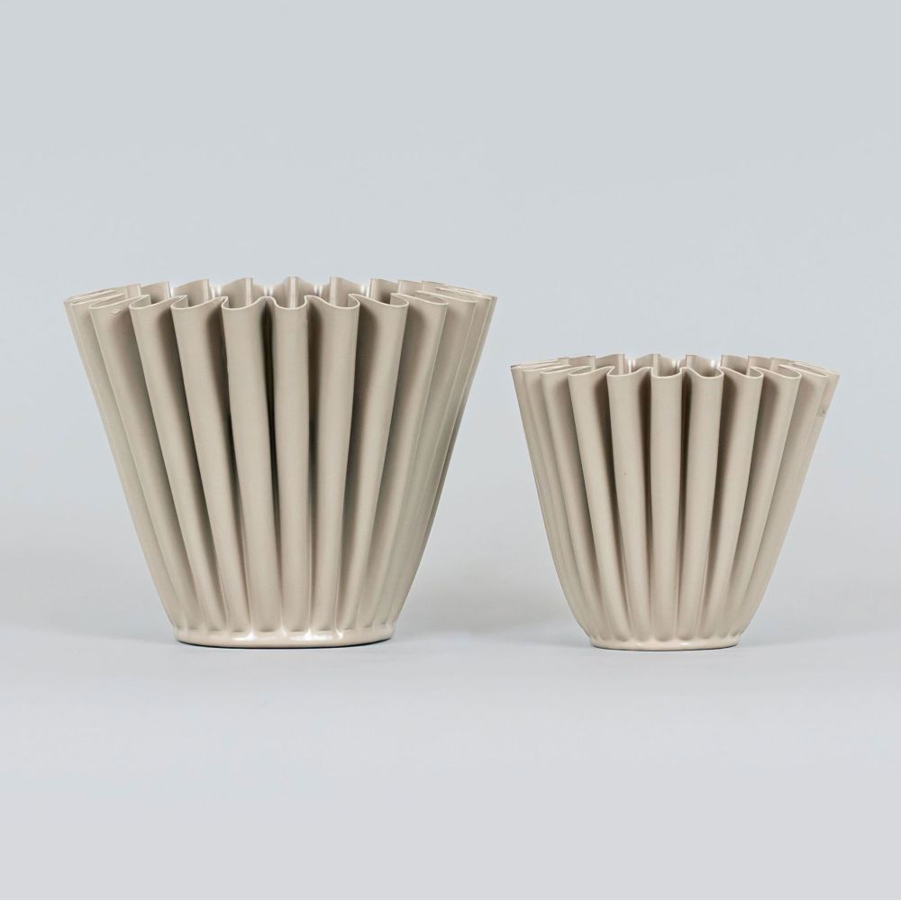 6x5x6, 5x4x5 iron nested curve votive s/2 (LARGE/SMALL) tan