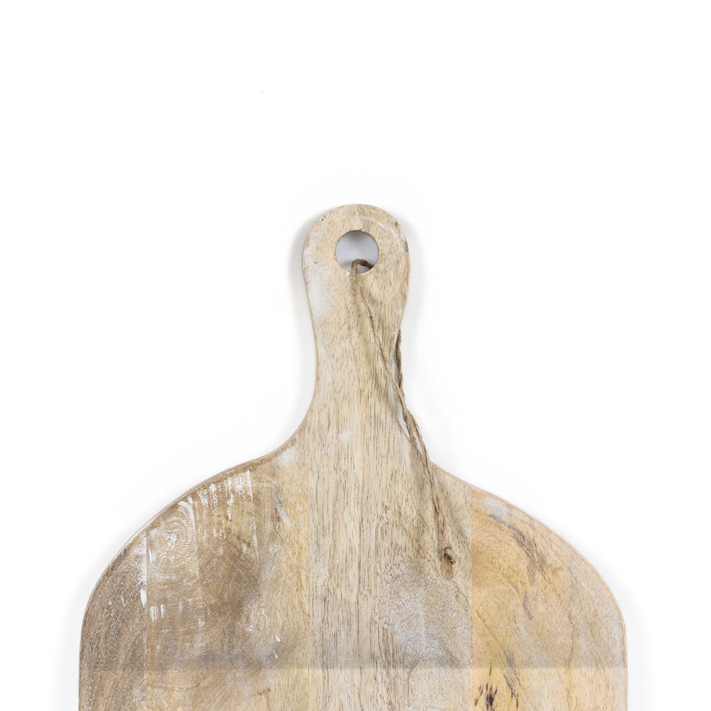 16" Mango Wood Chopping Board with Handle - Natural and Black | Sundara Collection