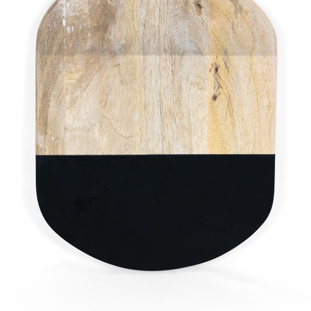 16" Mango Wood Chopping Board with Handle - Natural and Black | Sundara Collection