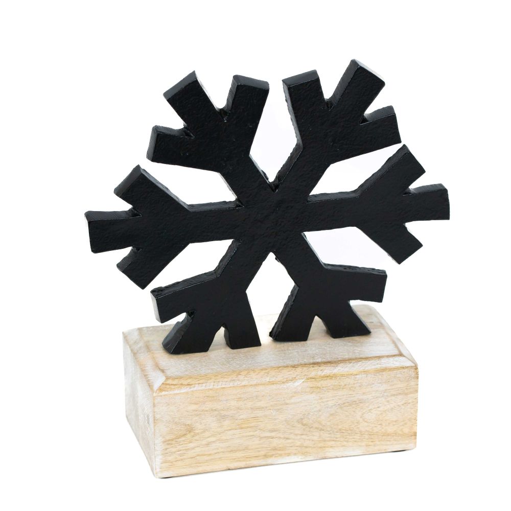 7x8x3 aluminium/mango cutout on stand (SNOWFLAKE) bk/ntrl
