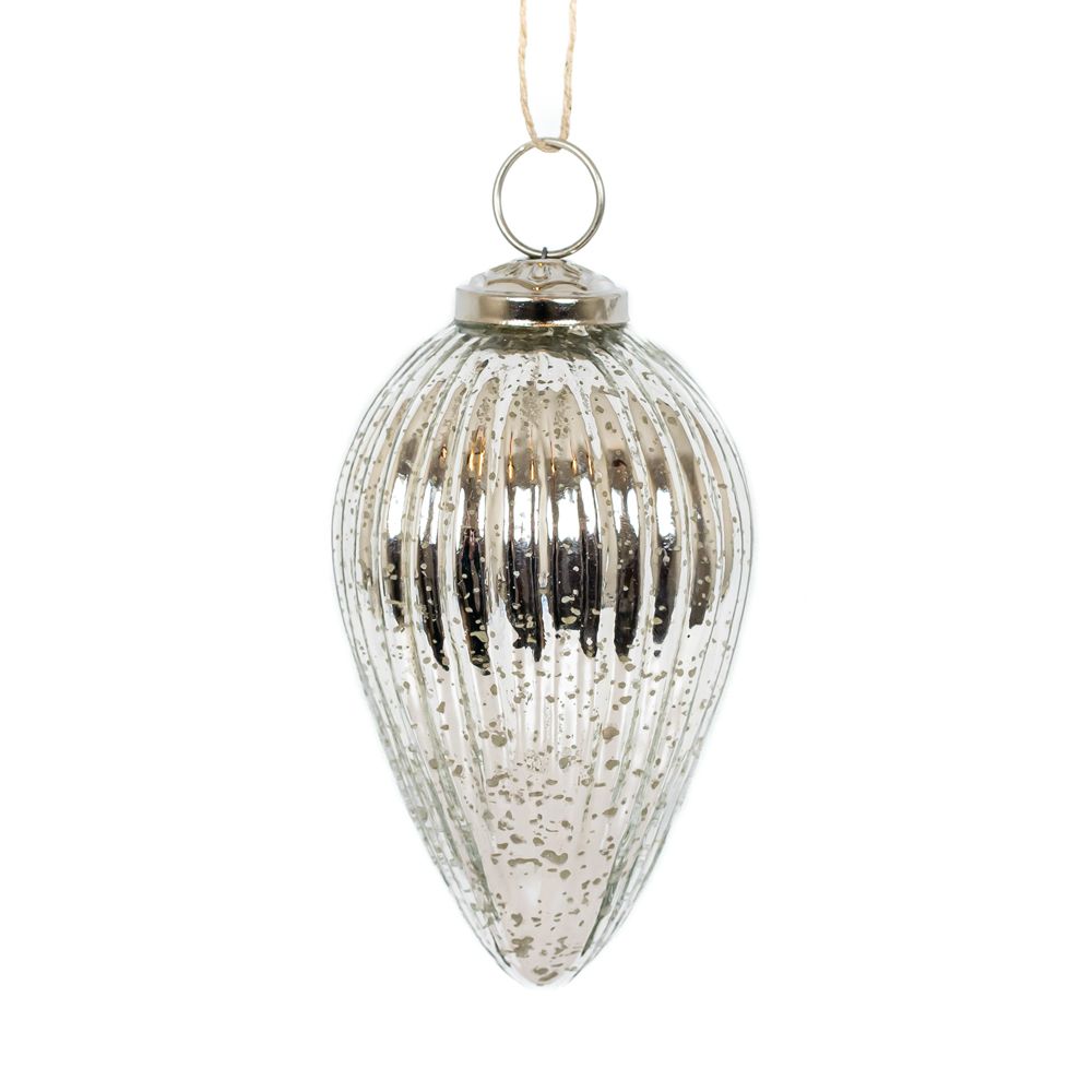 3" Glass Ornament Set - Silver | (Set of 3)