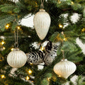 3x3x3 glass ornaments s/3, silver