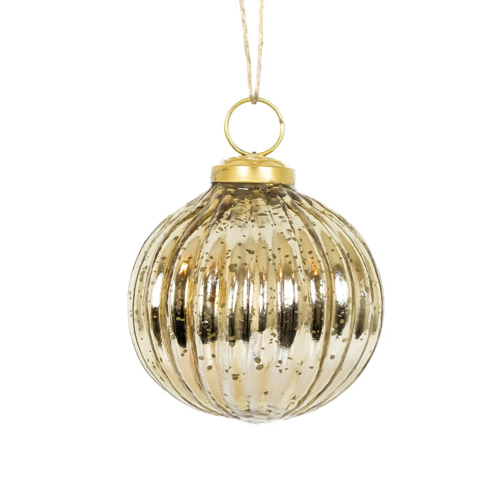 3" Glass Ornament Set - Gold | (Set of 3)