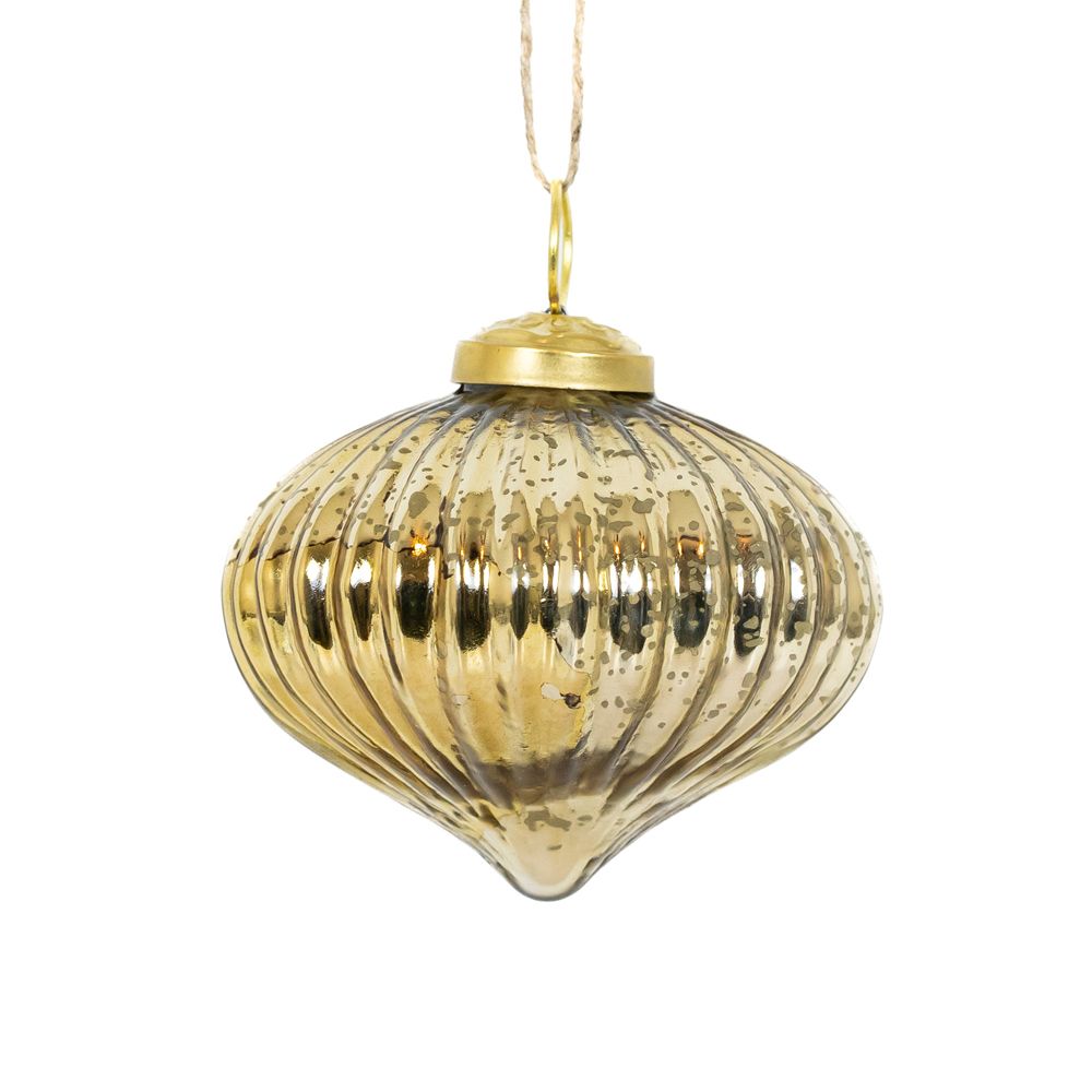 3" Glass Ornament Set - Gold | (Set of 3)
