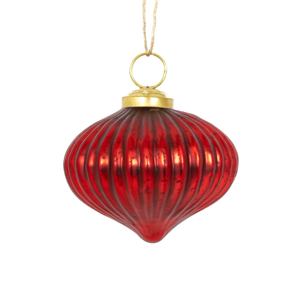 3 Glass Ornament Set - Red | (Set of 3)