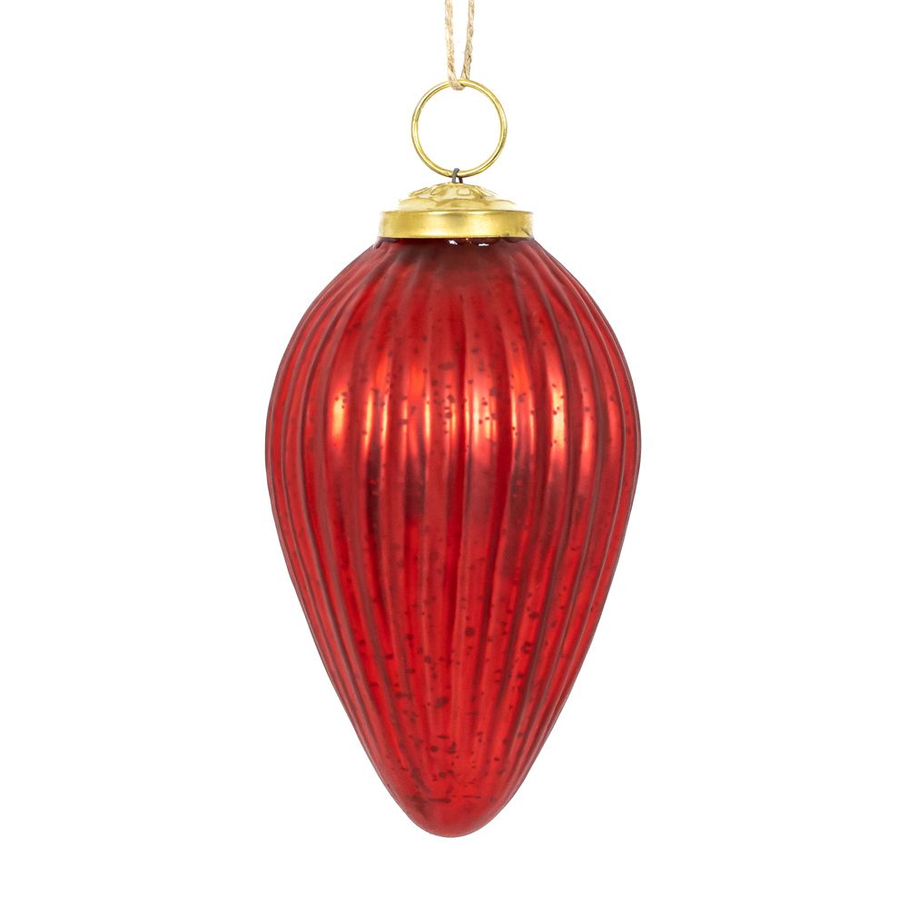 3 Glass Ornament Set - Red | (Set of 3)
