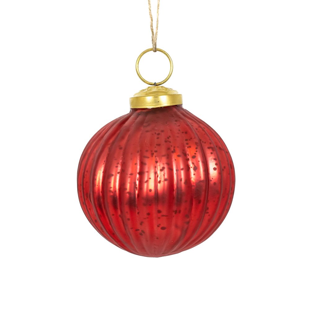 3 Glass Ornament Set - Red | (Set of 3)