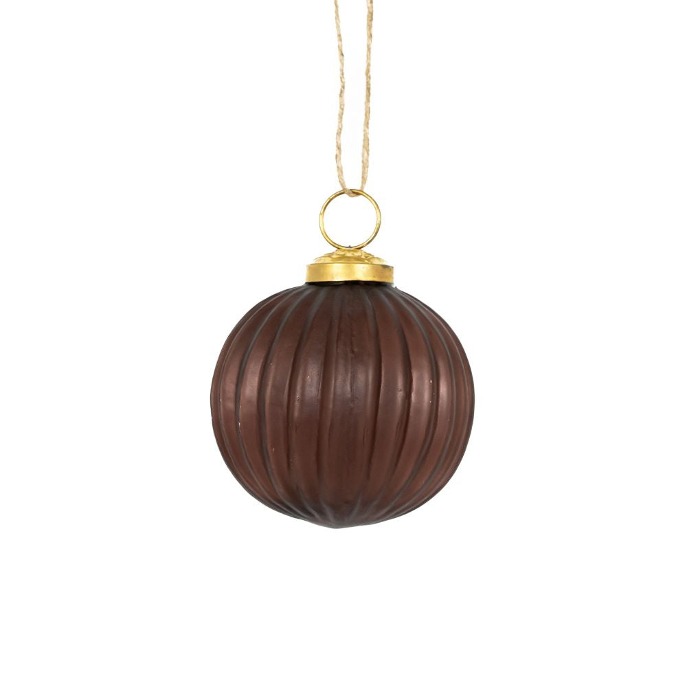 3" Glass Ornament Set - Brown | (Set of 3)
