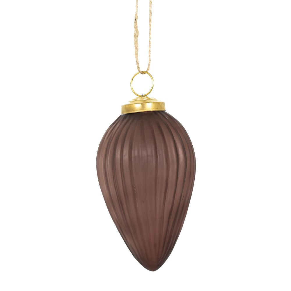 3" Glass Ornament Set - Brown | (Set of 3)