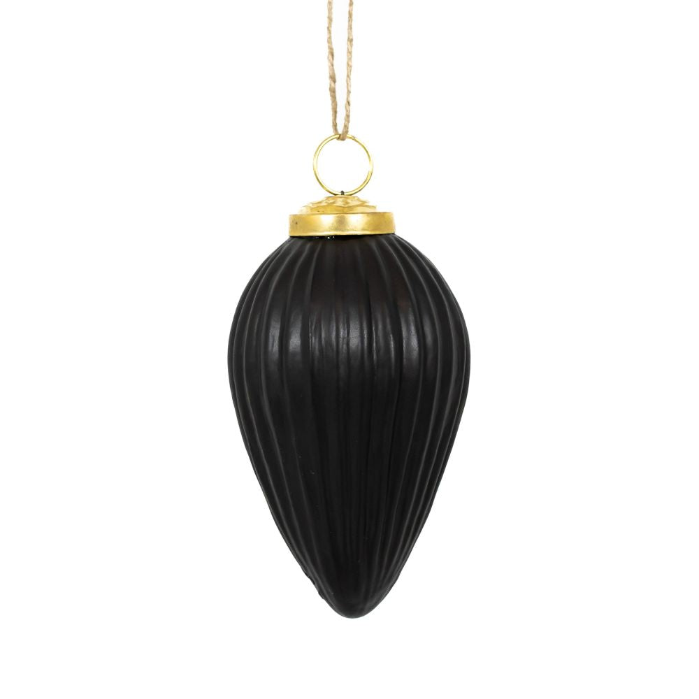 3" Glass Ornament Set - Black | (Set of 3)