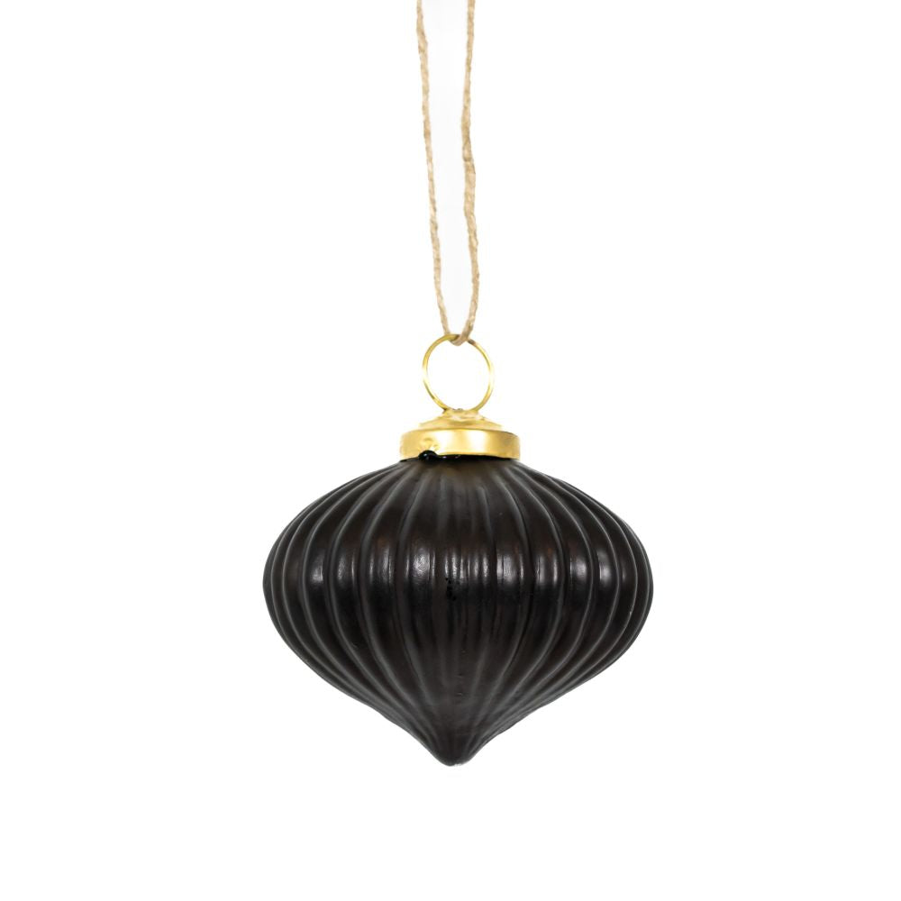 3" Glass Ornament Set - Black | (Set of 3)