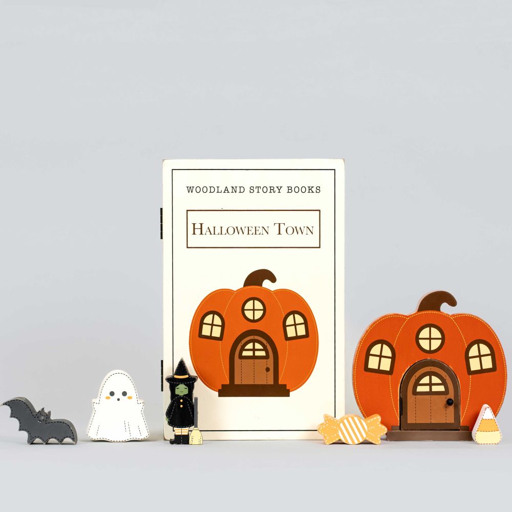 Wood Storybook Set - Halloween Town | Woodland Story Books Collection