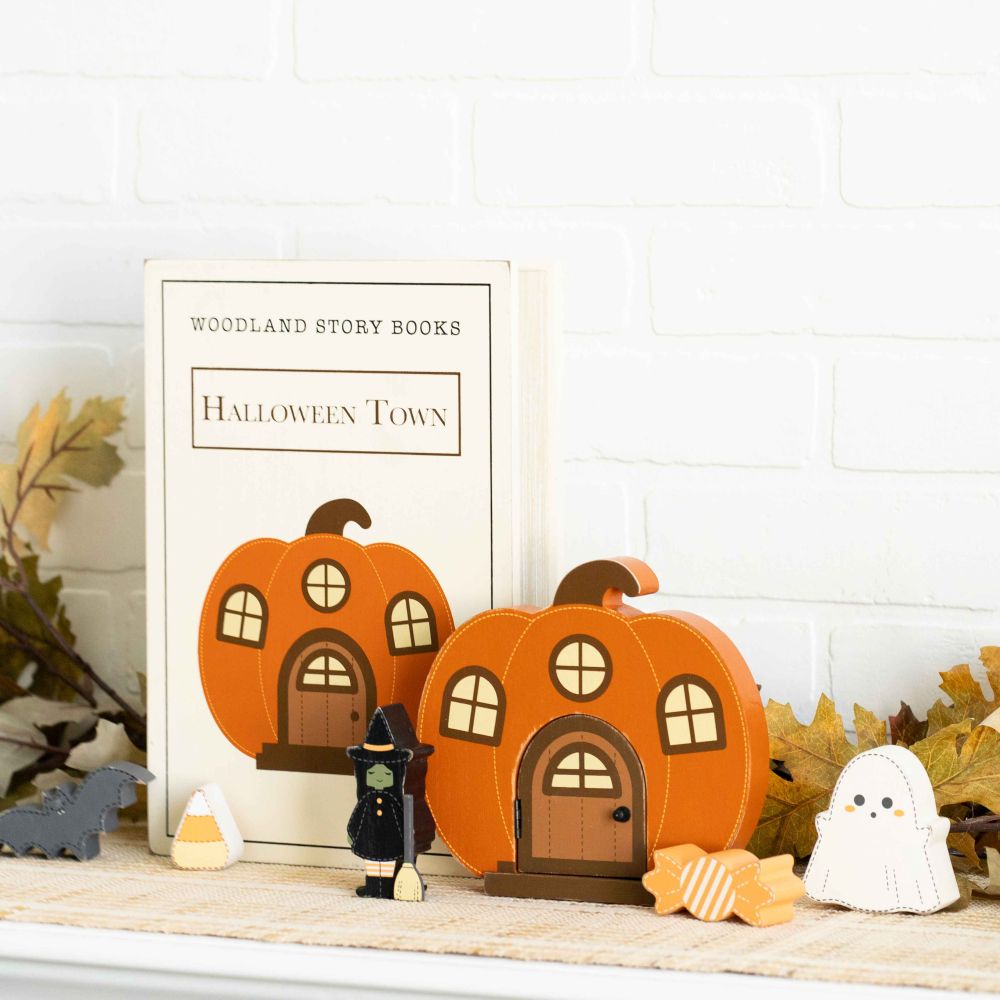 Wood Storybook Set - Halloween Town | Woodland Story Books Collection