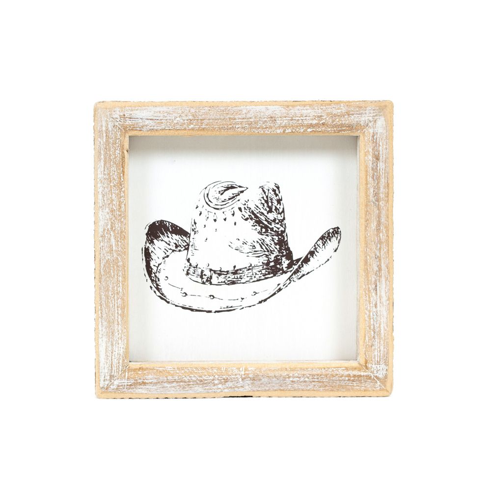 5" Reversible Wood Frame Sign - Hat/Boots | Giddy Up Collection