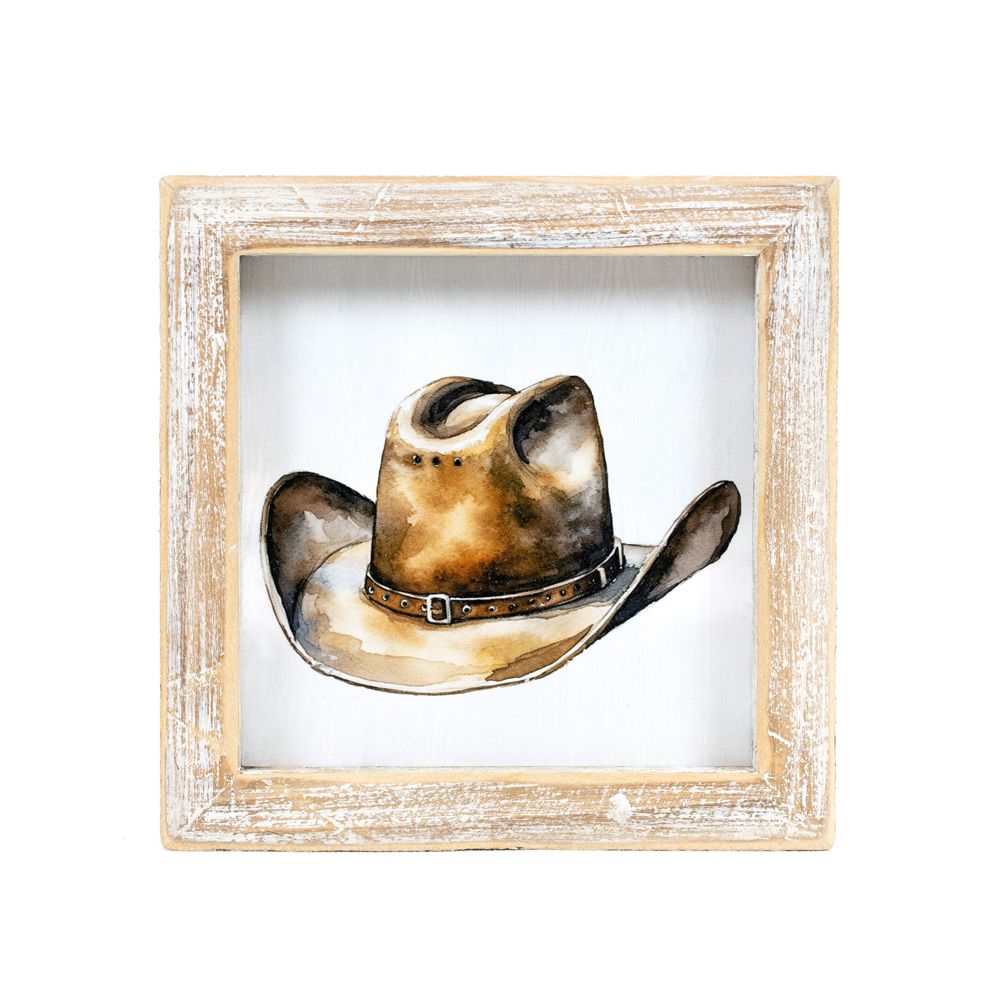 5" Reversible Wood Frame Sign - Hat/Boots | Giddy Up Collection