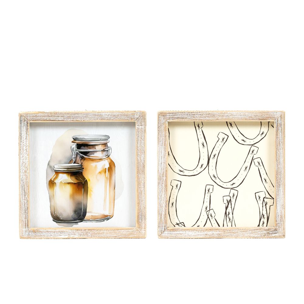 7x7x1.5 rvs wood frame sign (JARS/HORSESHOE)