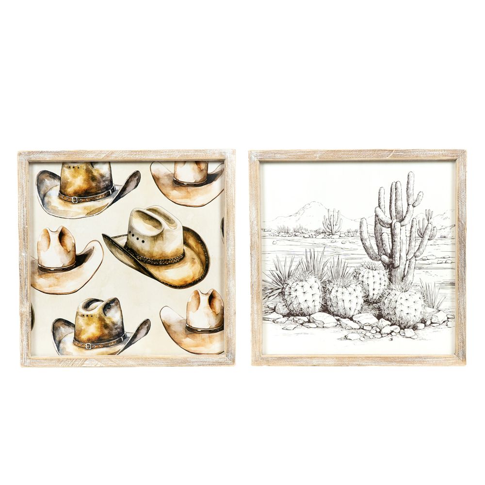17x17x1.5 rvs wood frame sign (HAT/CACTUS)