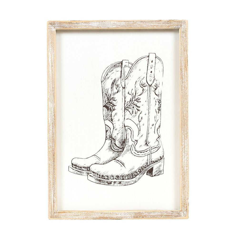 9" x 13" Reversible Wood Frame Sign - Giddy Up/Boots | Multicolor | Giddy Up Collection