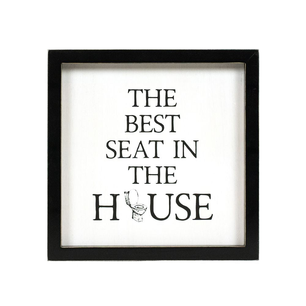 9" Reversible Wood Frame Sign - Bubbles/Seat | Washroom Collection