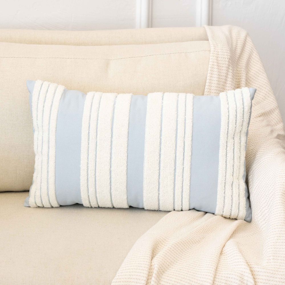 19x11 pillow (STRIPES) wh/bl