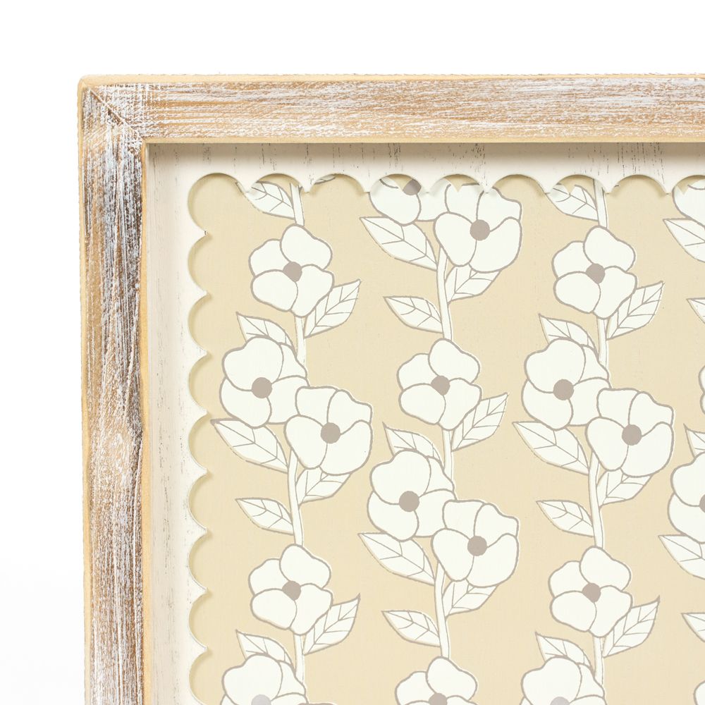 10" Reversible Wood Frame Sign - Flower | Multicolor | Scallop Collection