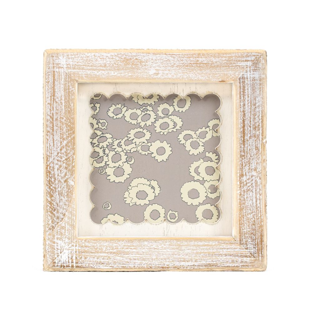 5" Reversible Wood Frame Sign - Flower | Scallop Collection