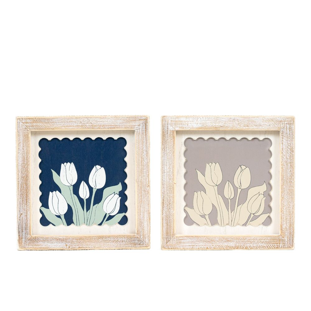 7x7x1.5 rvs wood frame sign (TULIPS)