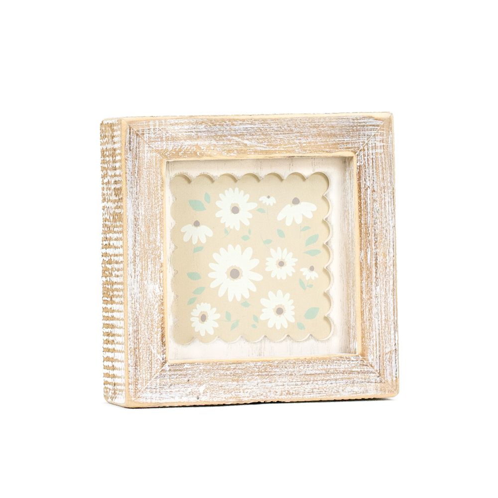 5" Reversible Wood Frame Sign - Daisy