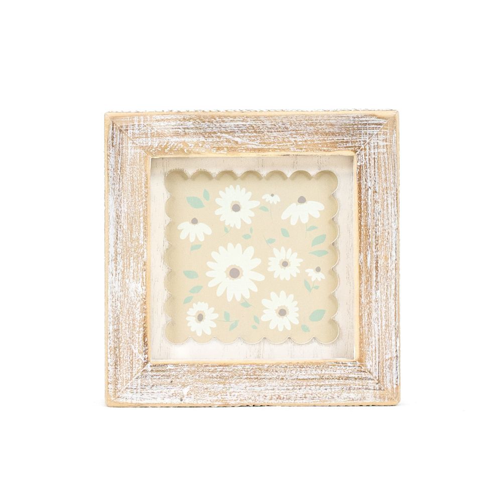 5" Reversible Wood Frame Sign - Daisy