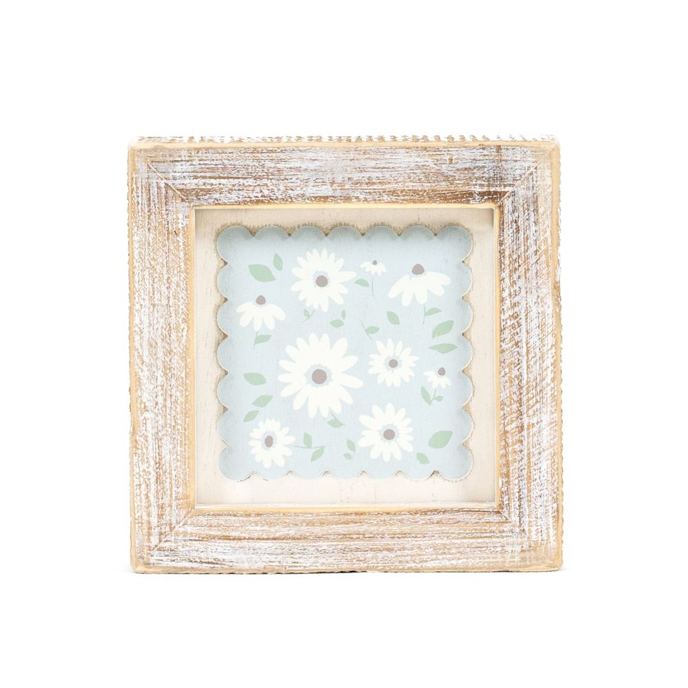 5" Reversible Wood Frame Sign - Daisy
