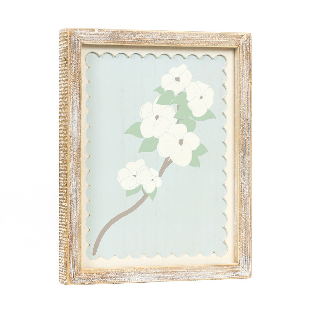 10" x 13" Reversible Wood Frame Sign - Branch | Multicolor | Scallop Collection