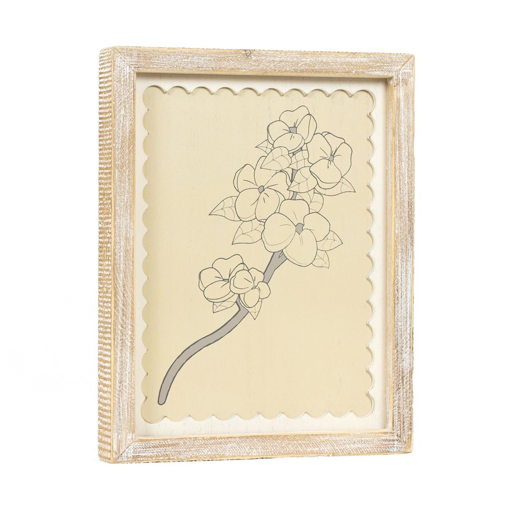 10" x 13" Reversible Wood Frame Sign - Branch | Multicolor | Scallop Collection