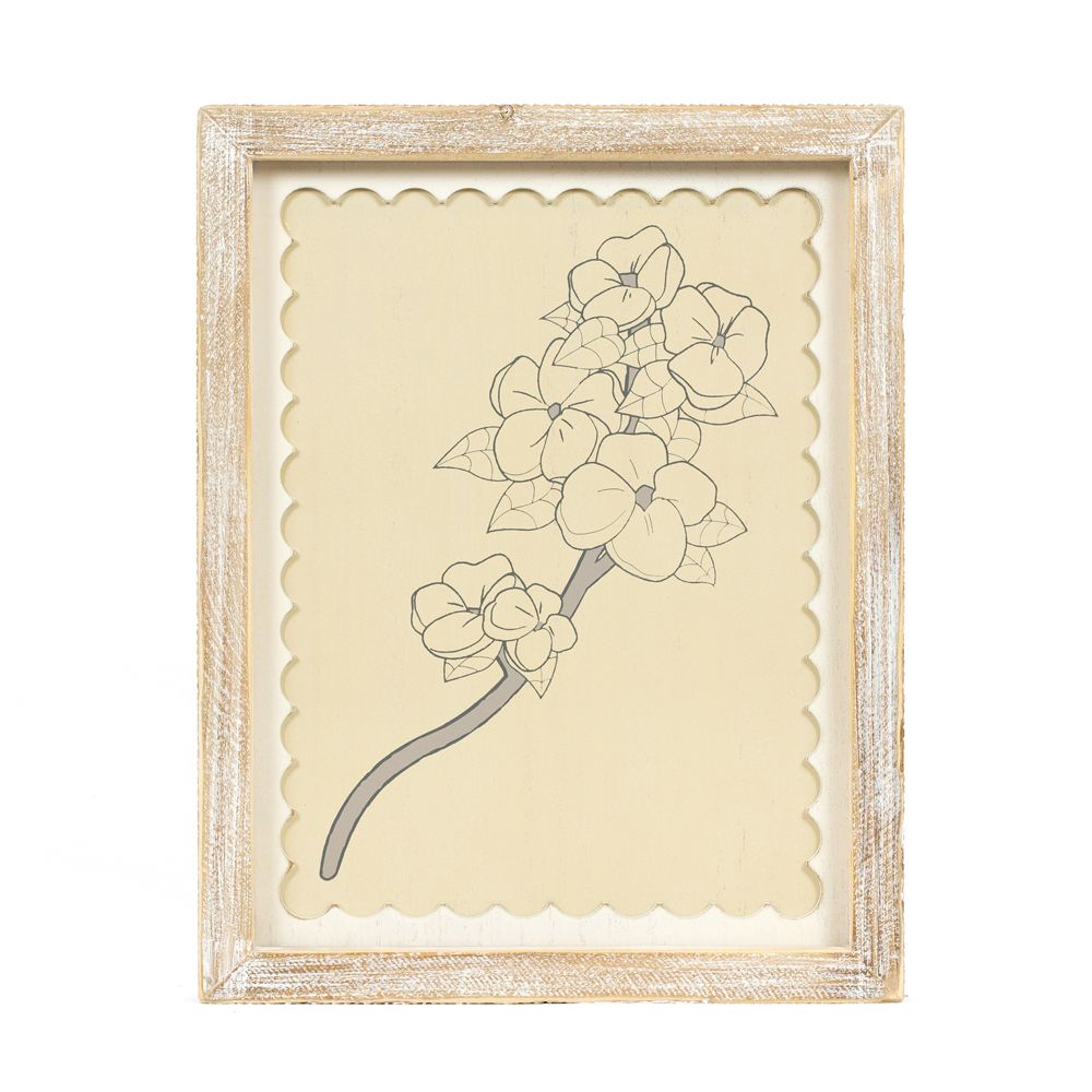 10" x 13" Reversible Wood Frame Sign - Branch | Multicolor | Scallop Collection
