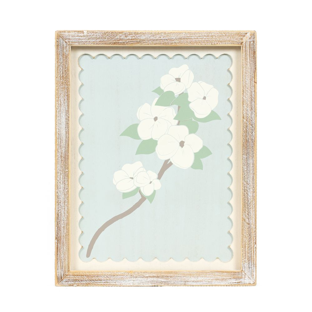 10" x 13" Reversible Wood Frame Sign - Branch | Multicolor | Scallop Collection
