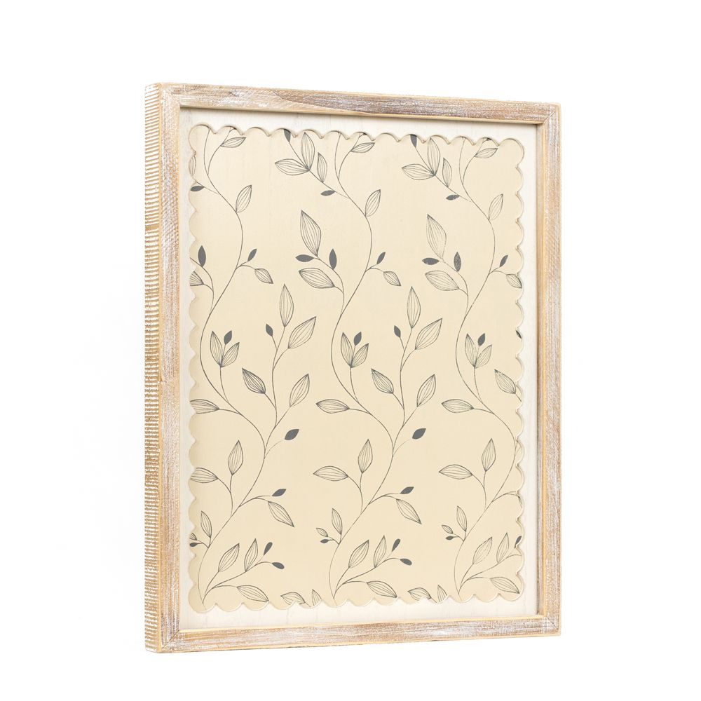 16" x 20" Reversible Wood Frame Sign - Leaves | Multicolor | Scallop Collection