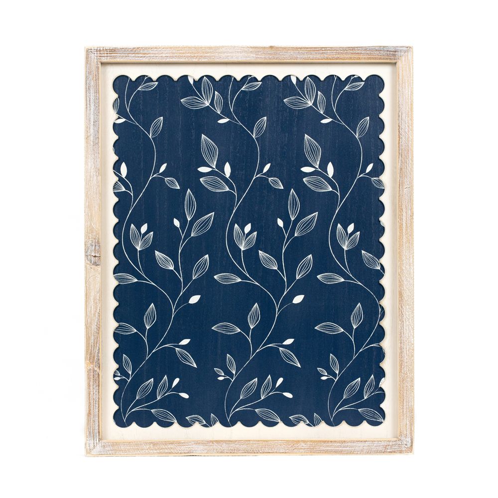 16" x 20" Reversible Wood Frame Sign - Leaves | Multicolor | Scallop Collection