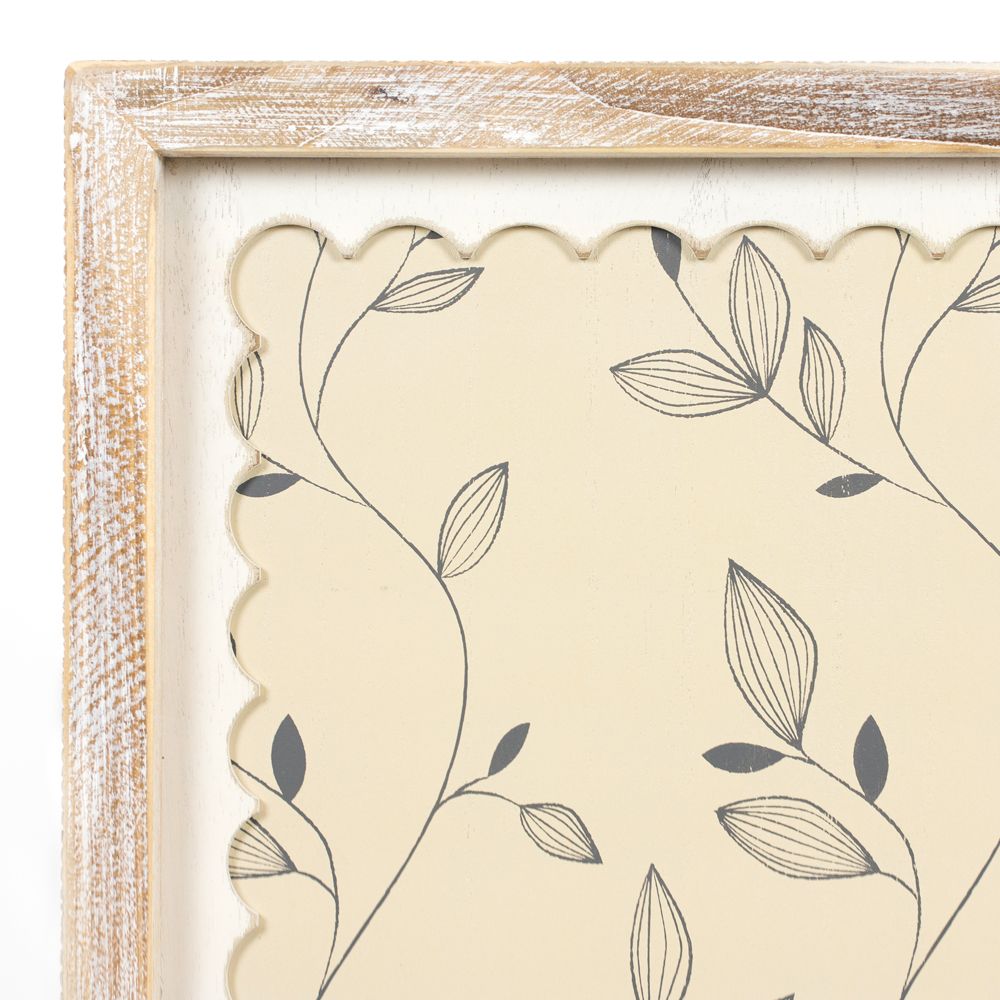 16" x 20" Reversible Wood Frame Sign - Leaves | Multicolor | Scallop Collection