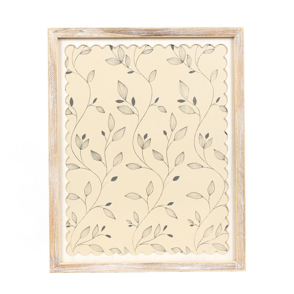 16" x 20" Reversible Wood Frame Sign - Leaves | Multicolor | Scallop Collection
