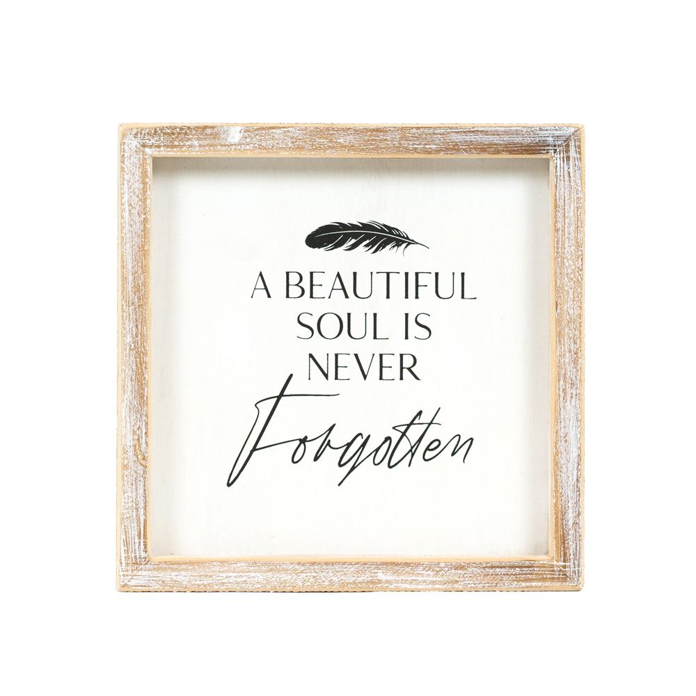 8x8x1.5 wood frame sign (FORGOTTEN) wh/bk