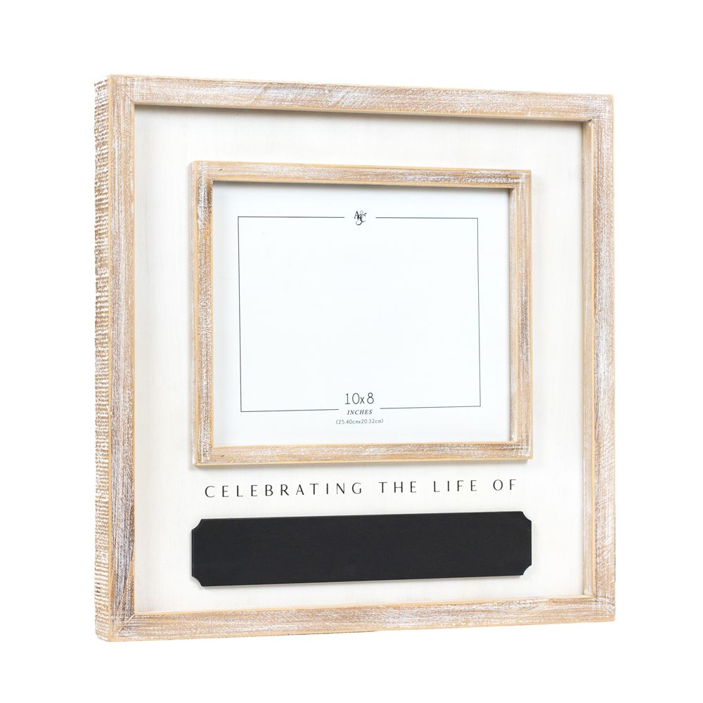16" x 16" Wood Photo Frame - Celebrating the Life Of | Remember When Collection | Holds 10x8 Photo