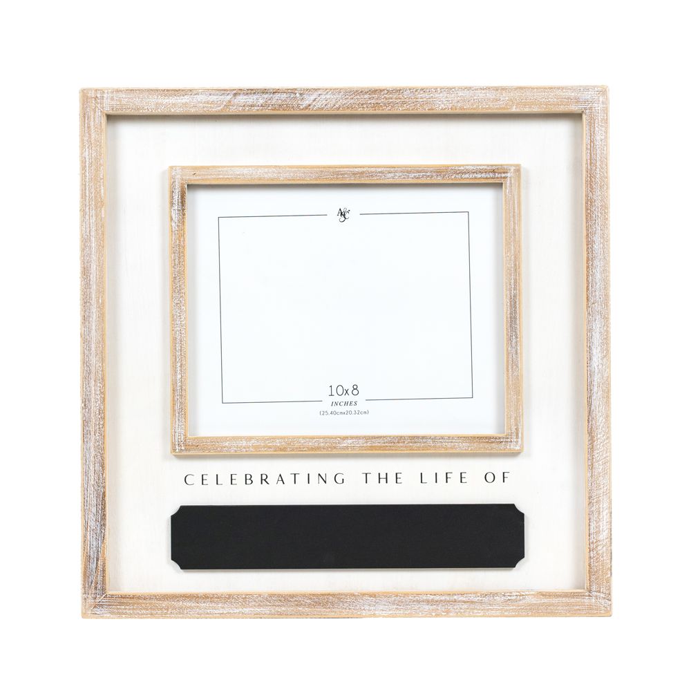 16x16x1.5 wood photo frame (CELEBRATING) wh/bk (10x8)