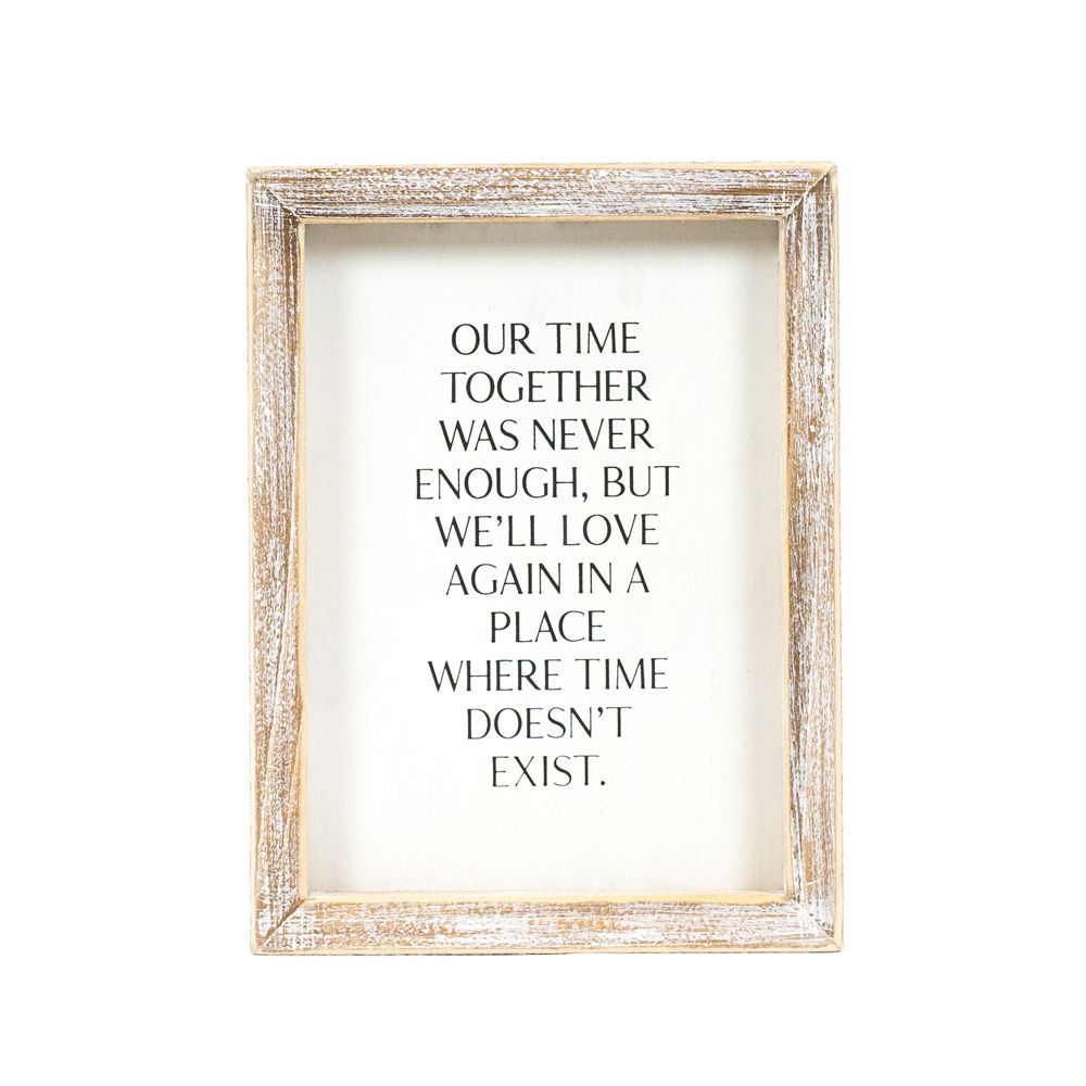 6x8x1.5 wood frame sign (TIME) wh/bk