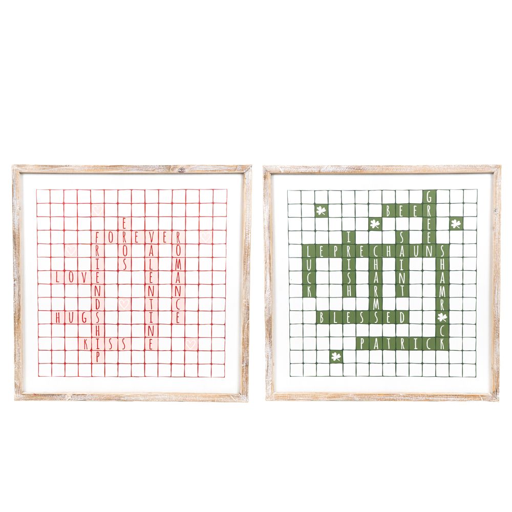 14x14x1.5 rvs wood frame scrabble sign (LOVE/LUCK)